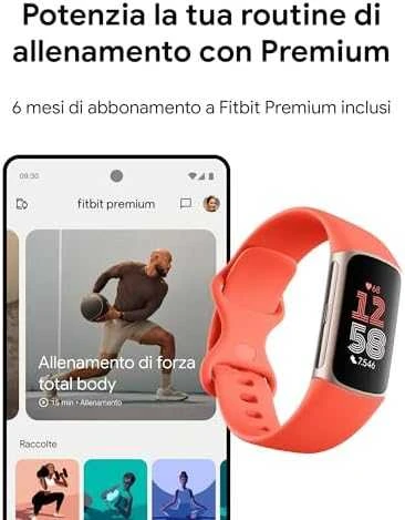 Išmanusis laikrodis Fitbit "Activity tracker Charge 6" Spalva: koralų/šampano (GA05184-EU)