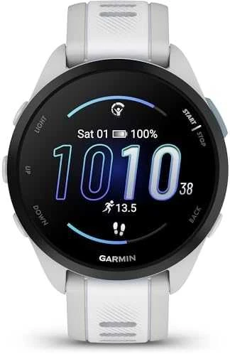 Išmanusis laikrodis Garmin Forerunner® 165 Music, Pilkšvos / baltojo akmens spalvos