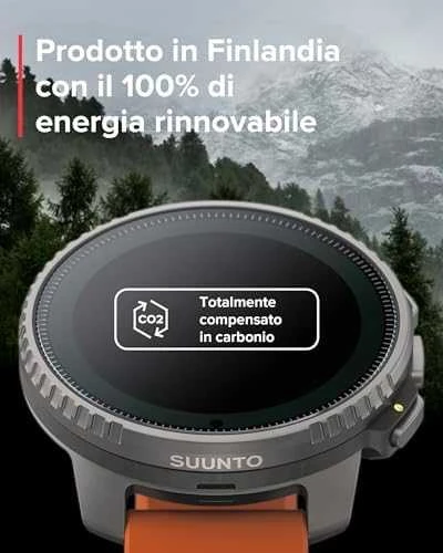 Išmanusis laikrodis Suunto Vertical Titanium Solar Canyon, Titano spalvos korpusas su oranžinės spalvos dirželiu