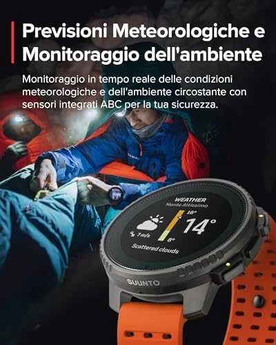 Išmanusis laikrodis Suunto Vertical Titanium Solar Canyon, Titano spalvos korpusas su oranžinės spalvos dirželiu