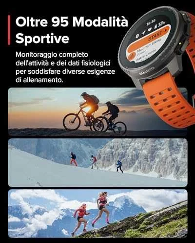 Išmanusis laikrodis Suunto Vertical Titanium Solar Canyon, Titano spalvos korpusas su oranžinės spalvos dirželiu