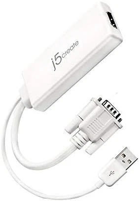 Baltas VGA į HDMI adapteris su USB jungtimi