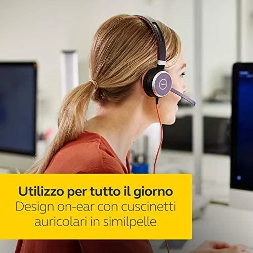 Ausinės Grandstream JABRA EVOLVE 40 MS Stereo USB su lankeliu ant galvos triukšmo slopinimas USB jungtis su užtildymo mygtuku ir garsumo valdymu ant laido