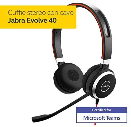 Ausinės Grandstream JABRA EVOLVE 40 MS Stereo USB su lankeliu ant galvos triukšmo slopinimas USB jungtis su užtildymo mygtuku ir garsumo valdymu ant laido