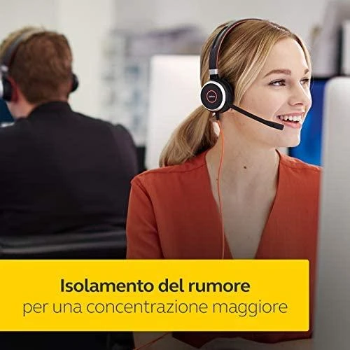 JABRA EVOLVE 40 UC Stereo USB su lankeliu ant galvos triukšmo slopinimas USB jungtis with užtildymo mygtukas ir garsumo valdymu ant laido