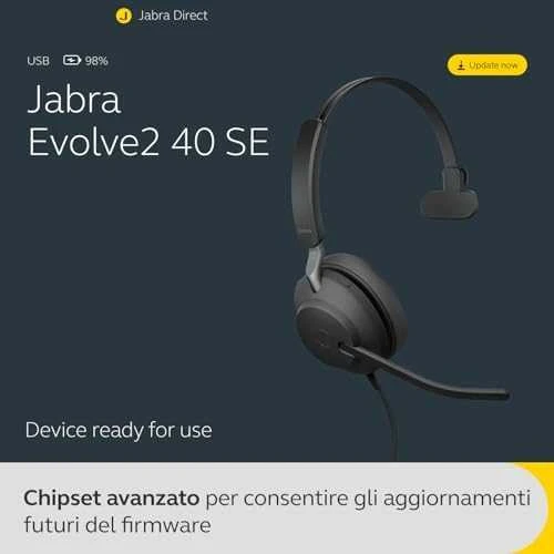 Ausinės JABRA EVOLVE2 40 SE USB-C UC - MONO
