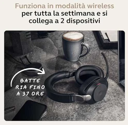 Belaidės ausinės Jabra Evolve2 85, Juodos