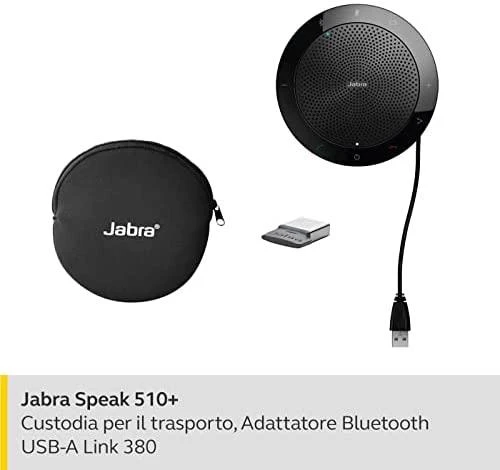 JABRA SPEAK 510 + MS garsiakalbis UC ir BT bei LINK 360 USB konferencijų sprendimas su 360 laipsnių mikrofonu