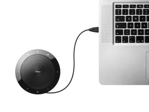 JABRA SPEAK 510 garsiakalbis, skirtas UC ir amp; BT USB konferencijos sprendimas 360 laipsnių mikrofono prijungimo ir atkūrimo nutildymo ir garsumo mygtukas