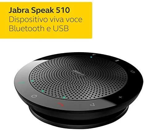 JABRA SPEAK 510 garsiakalbis, skirtas UC ir amp; BT USB konferencijos sprendimas 360 laipsnių mikrofono prijungimo ir atkūrimo nutildymo ir garsumo mygtukas