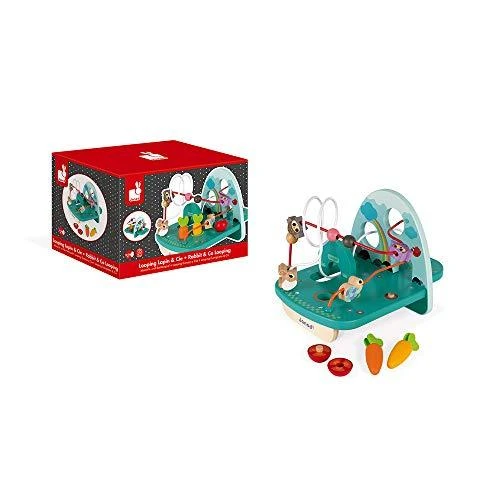 JANOD medinis ergoterapinis žaislas su kilpomis RABBIT & CO