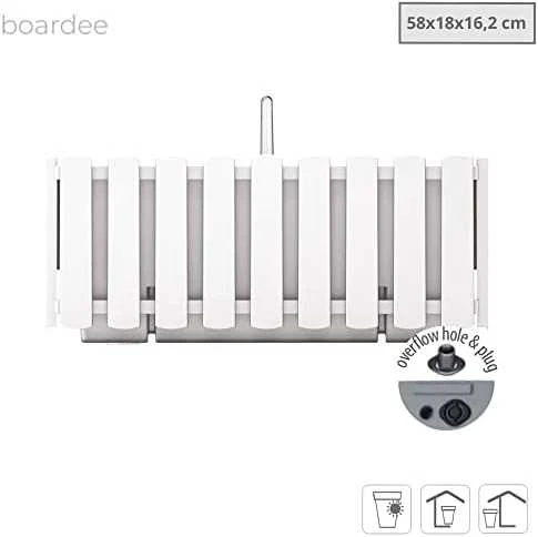 Prosperplast Balkono dėžė su laistymu baltas 60 cm Boardee | Prosperplast