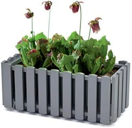Balkono vazonas su automatiniu laistymu Prosperplast Boardee Fencycase W DDEF600W-S433, juodas