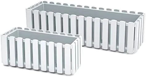 Gėlių vazonas Prosperplast Boardee Fencycase DDEF600-S449, baltas