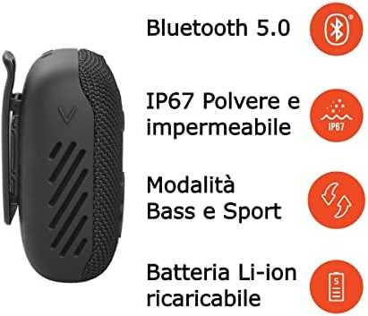 JBL Wind3S nešiojama kolonėlė, Juodos spalvos