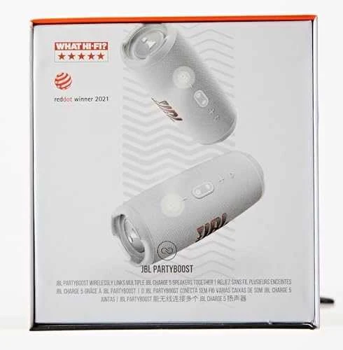 JBL Charge 5 nešiojama kolonėlė, Balta