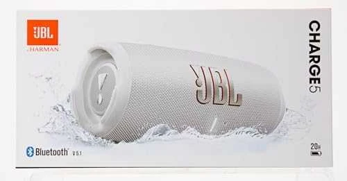 JBL Charge 5 nešiojama kolonėlė, Balta