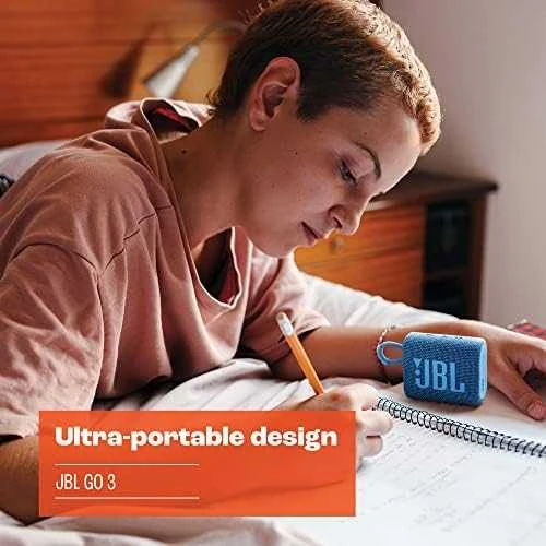 Nešiojama kolonėlė JBL Go 3 Eco, Šviesiai mėlynos spalvos