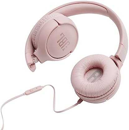 Lengvos ir patogios Ausinės JBL Tune 500 Pure Bass sound su mikrofonu rožinės