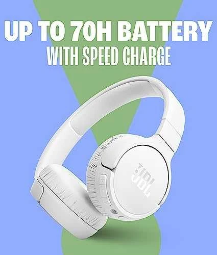 JBL Tune 670 NC belaidės ausinės, Baltos spalvos
