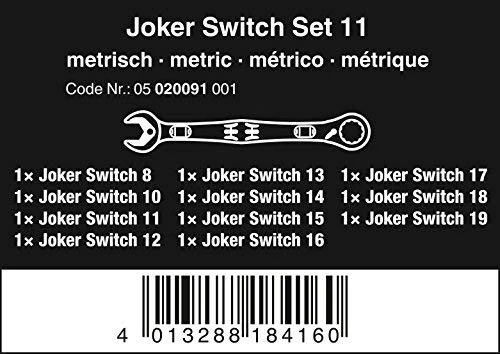 „Wera Joker 6001“ kombinuotų raktų rinkinys 11vnt. 8-19mm