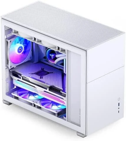 Jonsbo D31 Micro-ATX kompiuterio korpusas, Tempered Glass – baltos spalvos