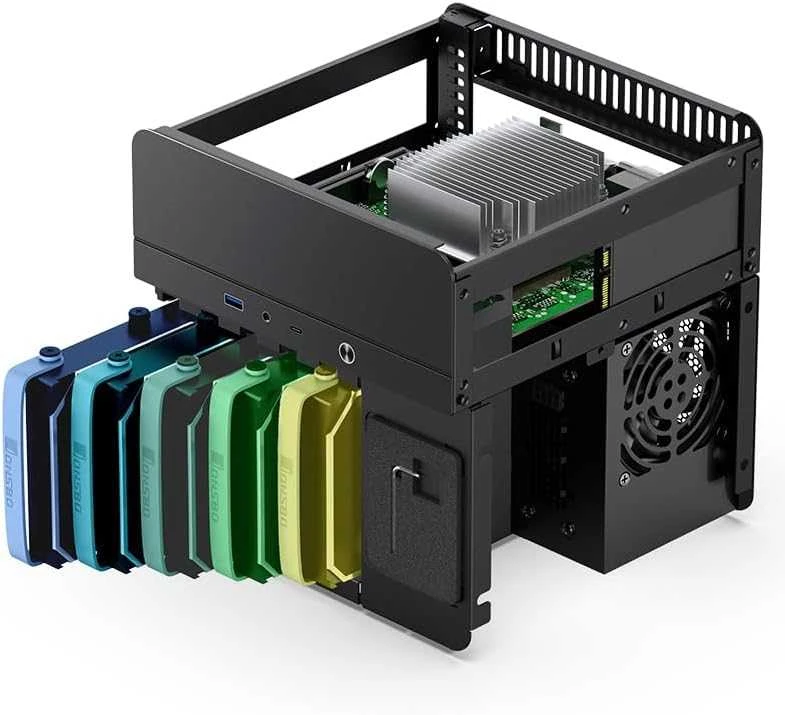Jonsbo N2 Mini-ITX NAS kompiuterio korpusas – juodos spalvos