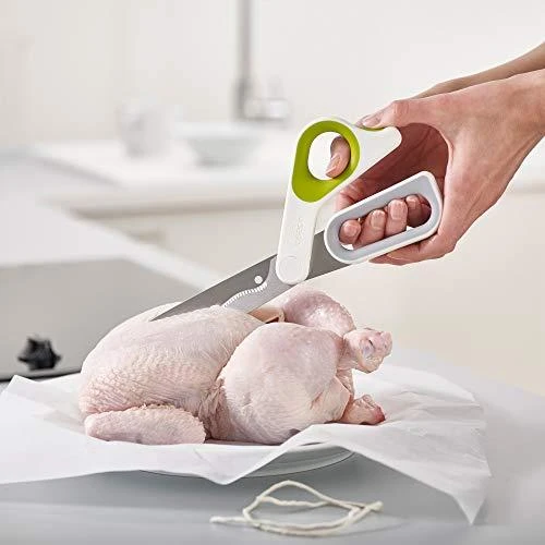 Joseph Joseph JJ-PowerGrip™ virtuvės žirklės, balta ir-žalia