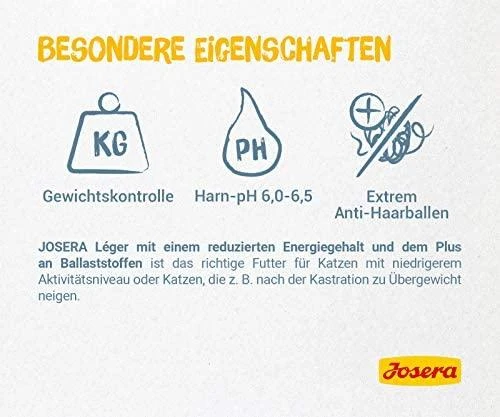 Akcija! Josera Leger sausas maistas suaugusioms sterilizuotoms ir mažiau aktyvioms katėms 10kg