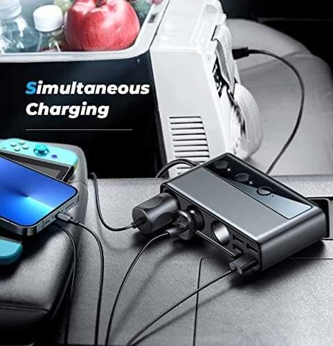 Automobilinis įkroviklis Joyroom 9in1 154W 3x12V, PD USB Type-C, QC3.0 USB-A, 4xUSB-A JR-CL06