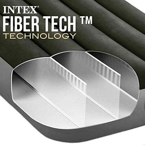 INTEX Pripučiamas čiužinys su integruota pompa 191x76x25, žalias 64760