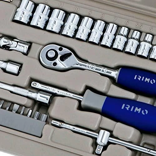 Galvučių 4-13mm ir antgalių rinkinys PH,PZ,SL,HEX 1/4" 35 vnt Irimo