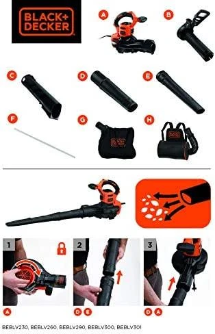 Lapų siurblys-pūstuvas Black & Decker BEBLV260