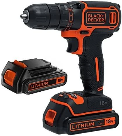 Black & Decker suktuvas-gręžtuvas su dviem akumuliatoriais