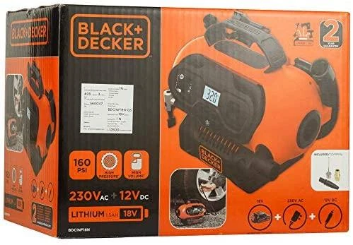 Black & Decker Juodas & Decker kompresorius Juodas+DECKER ASI400-XJ Automotive 12V
