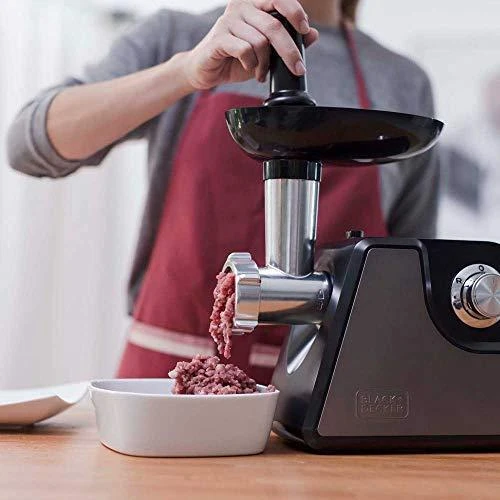 Mėsmalė Black & Decker Juodas & Decker skustuvas mėsai malti Juodas+DECKER BXMMA1000E ES9150020B (1000W, pilka spalva)