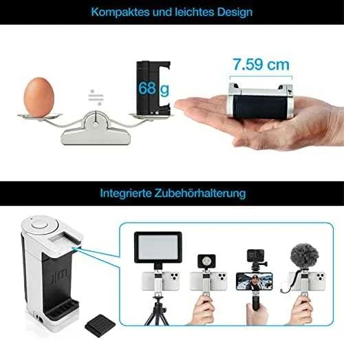 Just Mobile Shutter Grip 2 - Sidabrinis