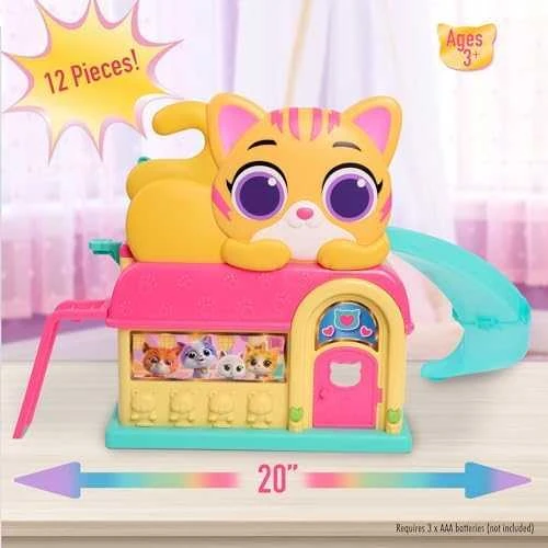 Usorteret Disney Jaunikiams „Supercats Super Kitties Purr'n'Play“ žaidimų aikštelės rinkinys + kačiukų figūrėlės, priedai, šviesa ir garsas