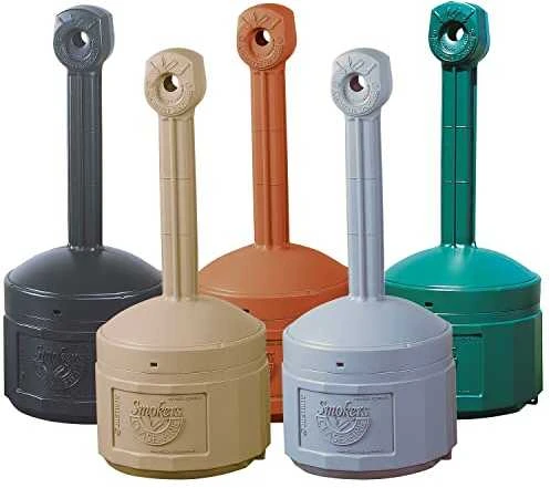 Justrite Lauko miesto peleninė ant stabilaus pagrindo, talpa 15 l, skersmuo 42 cm, aukštis 98 cm, pilka