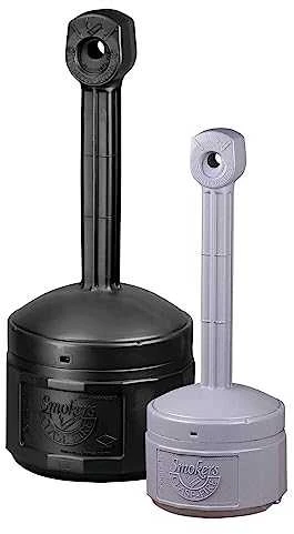 Justrite Lauko miesto peleninė ant stabilaus pagrindo, talpa 15 l, skersmuo 42 cm, aukštis 98 cm, pilka