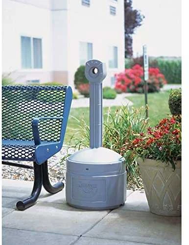 Justrite Lauko miesto peleninė ant stabilaus pagrindo, talpa 15 l, skersmuo 42 cm, aukštis 98 cm, pilka