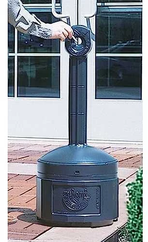 Justrite Lauko miesto peleninė ant stabilaus pagrindo. 15L sk. 42cm aukštis 98cm juodas
