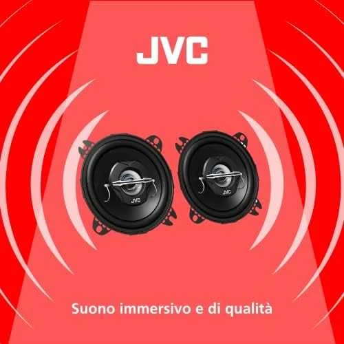 JVC CS-J420X garsiakalbių pora su garso bangų grafika