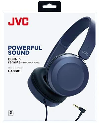 Ausinės JVC HA-S31M-A (on-ear, YES, mėlynas spalva