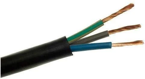 Trijų gyslų elektros kabelio pjūvis