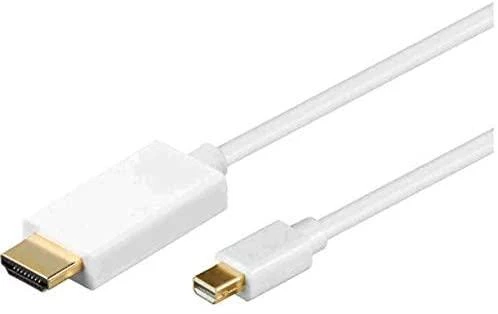 Baltas Mini DisplayPort į HDMI laidas su paauksuotomis jungtimis