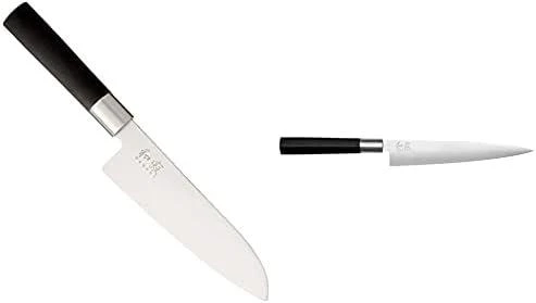 Japoniško plieno peilis KAI Wasabi juodas DM6716S peilis 16,5 cm ašmenys