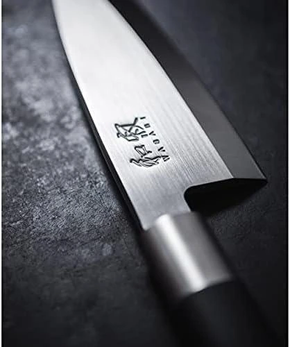 Japoniško plieno peilis KAI Wasabi juodas DM6716S peilis 16,5 cm ašmenys