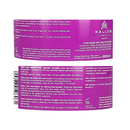 Kallos Cosmetics Latte Hair Mask plaukų kaukė, 800 ml