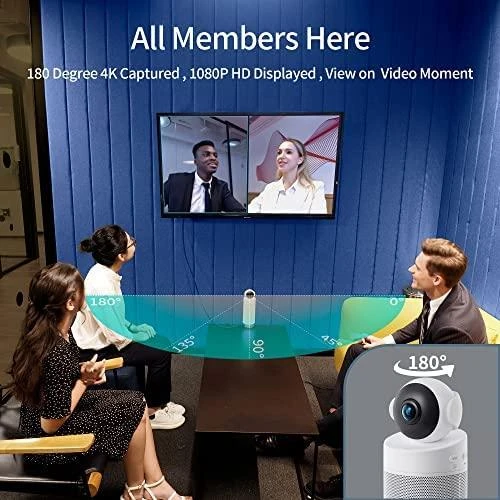 Konferencijų Kamera - Kandao Meeting S, 180° FOV, 8 Mikrofonai, Belaidis Ekrano Dalinimas, Juoda